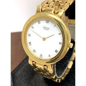Yema Paris Unisex Watch Y5ZQ43 Quartz White Dial Gold Stainless Steel 34mm